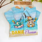 Personalised Cartoon Holiday Animals Quick Dry Hooded Beach Towel with Name Beach Essentials Summer Holiday Birthday Gift for Kids