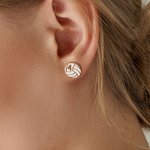 Gepersonaliseerde Volleybal Houten Stud Oorbellen met Gegraveerde Nummers Verjaardag Verjaardag Game Day Gift voor Volleyball spelers Teamgenoten