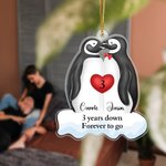 Personalized Couple Penguin Acrylic Hanging Ornament with Names Tree Decor Anniversary Gift for Couple