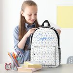 Personalizada Coquette Lazo Floral Nombre Inicial Mochila Grande Niño Vuelta al Cole Regalo de Cumpleaños para Niños Niñas