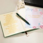 Personalised My Prayer Journal Cross Leather Notebook and Ballpoint Pen Set with Name and 200 Pages Birthday Baptism Gift for Christian Pastor