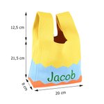 Personalisierte Bunte Gestrickte Kontentasche mit Namen Stickerei Blumen Wellenstreifen Handtasche Urlaub Party Geburtstag Geschenk für Damen Mädchen