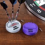 Personalised 3D Printed Logo Portable Pocket Dart Holder with Text and Base for Holding 3 Darts Desk Decor Birthday Gift for Dart Lover