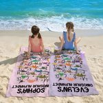 Personalisierte Dinosaurier Alphabet weiche schnell trocknende überdimensionale Strandtuch mit Namen Reise wesentliche Strand Party Geburtstag Jahrestag Geschenk für Kinder