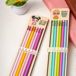 Personligt pennset med 6 tecknade figurer med namn Student Incentive Tillbaka till skolan Födelsedagspresent för pojkar Flickor