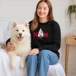 Personalized Embroidered Dog Cat Mom Dad Photo Multicolor T-shirt Sweatshirt Hoodie with Year Birthday Holiday Gift for Pet Owners Lovers