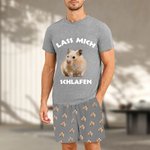 Personalisiertes Hund Katze Foto Kurzarm Herren Pyjama Set mit Text Schlafanzug Sommer Hausanzug Geburtstag Geschenk für Herren Haustierliebhaber