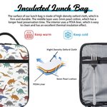 Personalized Dinosaur World Insulated Lunch Bag with Name and Portable Pocket Back to School Picnic Birthday Gift for Kids