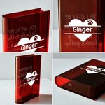 Personalized Angel Wings Halo Pet Photo Clear Book Vase with Name Bookshelf Decor Sympathy Sentimental Memorial Gift for Pet Owners Lovers