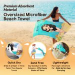 Personalised Cartoon Kid Character Marine Theme Oversized Quick Dry Beach Towel with Name Birthday Summer Holiday Accessories Gift for Boys Girls