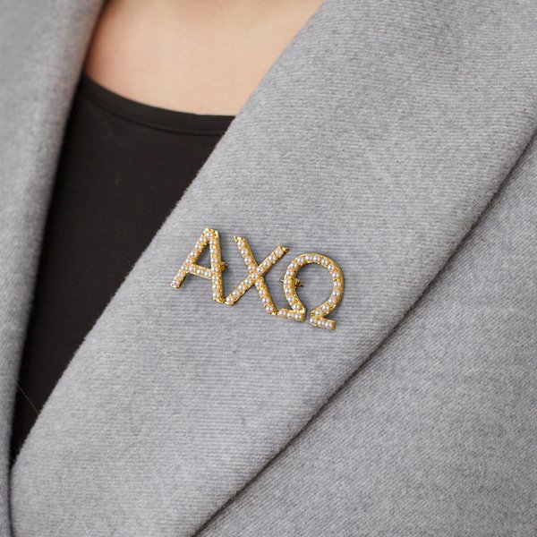 Personalized Pearl Sorority Brooch Pin with Greek Letter Sorority Accessories Initiation Ceremonie Gift for Sister | Callie × Affinity Licensing