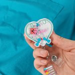 Personalized Order of Draw Lab Tubes Heart Shaker Retractable Badge Reel with Name Appreciation Birthday Gift for Nurse Healthcare Worker