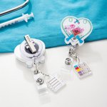 Personalized Order of Draw Lab Tubes Heart Shaker Retractable Badge Reel with Name Appreciation Birthday Gift for Nurse Healthcare Worker