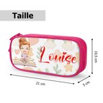 Trousse à Crayons Personnalisées avec Nom et Personnage Deux Couches Fermeture Éclair Fournitures d'Étude Cadeau Rentrée Scolaire pour Garçon Fille