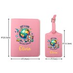 Henkilökohtainen Vain tyttö, joka rakastaa matkustaminen PU Nahka Passinhaltija matkatavaroiden Tag nimi Syntymäpäivälahja tytölle