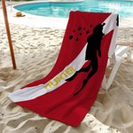 Gepersonaliseerd Duiker Silhouet Sneldrogend Oversized Microfiber Strandlaken met Tekst Vakantie Reizen Essentieel Verjaardagscadeau voor Duikliefhebbers