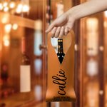 Gepersonaliseerde Scripty stijl PU lederen beschermende wijn tas met naam en handvat Dinner Party verjaardag huwelijkscadeau voor wijnliefhebber