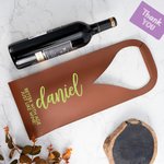 Gepersonaliseerde Scripty stijl PU lederen beschermende wijn tas met naam en handvat Dinner Party verjaardag huwelijkscadeau voor wijnliefhebber