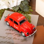 Gepersonaliseerd Miniatuurmodel van een Vintage Kever Trouwauto met Naam en Datum Bedankcadeau voor Bruidsjonkers Ringenjongen en Gasten