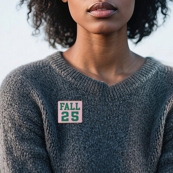 Personalised Acrylic Sorority Square Pin Badge with Initiation Season and Number Recruitment Greek Week Meeting Pride Gift for Sorors