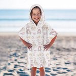 Castillo de Princesas Personalizado Toalla de Playa Suave con Capucha y Nombre Cumpleaños Día del Niño Fiesta en la Playa Piscina Regalo para Niños