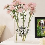 Personalized Angel Wings Halo Pet Photo Clear Book Vase with Name Bookshelf Decor Sympathy Sentimental Memorial Gift for Pet Owners Lovers