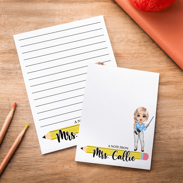 Spersonalizowany ołówek Cute Pencil Cartoon Teaching Character 40 arkuszy notatników z tekstem Dzień Nauczyciela Powrót do szkoły Wdzięczność Prezent urodzinowy dla nauczycieli