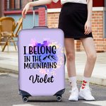 Personalised Watercolour Travel Theme Design Luggage Protective Cover Fits 18-32 Inches Suitcase with Name Birthday Gift for Friends Family