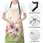 Henkilökohtainen isoäidin puutarha 2-15 syntymäkukat säädettävä esiliina teksti ja etutasku syntymäpäivälahja isoäiti ruoanlaitto rakastajaille