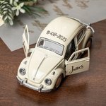 Gepersonaliseerd Miniatuurmodel van een Vintage Kever Trouwauto met Naam en Datum Bedankcadeau voor Bruidsjonkers Ringenjongen en Gasten