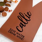 Gepersonaliseerde Scripty stijl PU lederen beschermende wijn tas met naam en handvat Dinner Party verjaardag huwelijkscadeau voor wijnliefhebber