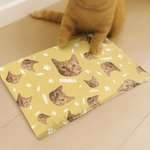 Personalised Fish Bone Paw Print Face Photo Pet Cooling Mats Cover with Name Pet Supplies Summer New Pet Gift for Pet Owners
