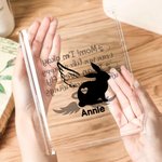 Personalized Angel Wings Halo Pet Photo Clear Book Vase with Name Bookshelf Decor Sympathy Sentimental Memorial Gift for Pet Owners Lovers