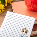 Personlig söt penna tecknad undervisningskaraktär 40 ark anteckningsblock med text Lärarens dag Tillbaka till skolan tacksamhet Födelsedagspresent för lärare