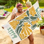 Personlig strandhandduk mångfärgad blommig snabbtorkande överdimensionerad med namn födelsedag sommar och semesterfestgåva för kvinnor