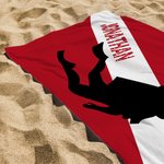 Gepersonaliseerd Duiker Silhouet Sneldrogend Oversized Microfiber Strandlaken met Tekst Vakantie Reizen Essentieel Verjaardagscadeau voor Duikliefhebbers