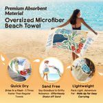 Personalised Multicolour Floral Quick Dry Oversized Beach Towel with Name Summer Holiday Pool Party Gift for Women Swimming Lovers