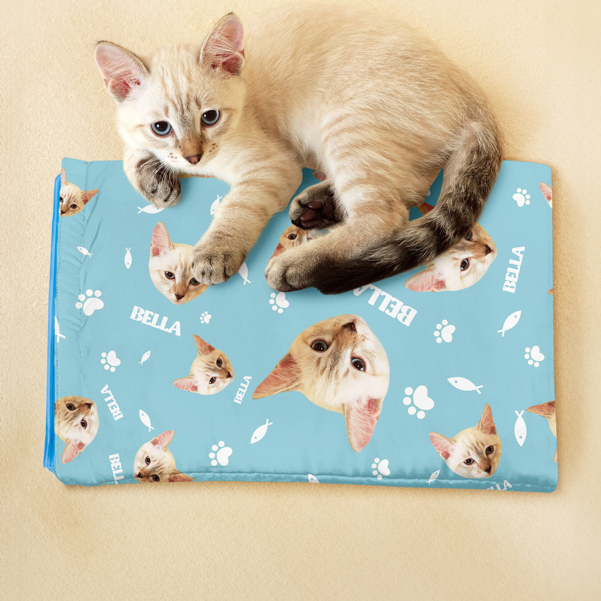 Tapis de refroidissement pour animaux de compagnie avec nom Cadeau d'été pour les propriétaires d'animaux de compagnie