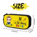 Personalised Cartoon Character Oxford Pencil Case with Initial and Text School Supply Birthday Back to School Gift for Boys Girls