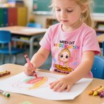 Personalised Here I Come Cartoon Character Stationery Kid T-shirt with Name and Grade Back to School Birthday Gift for Boys Girls