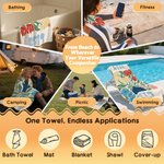 Personalised Multicolour Floral Quick Dry Oversized Beach Towel with Name Summer Holiday Pool Party Gift for Women Swimming Lovers