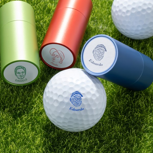 Timbro personalizzato con foto del viso e nome accessorio per palline da golf regalo di compleanno per appassionati di golf