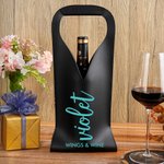 Gepersonaliseerde Scripty stijl PU lederen beschermende wijn tas met naam en handvat Dinner Party verjaardag huwelijkscadeau voor wijnliefhebber