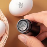 Timbro per uova personalizzato con nome testo e diversi modelli standard FDA inchiostro alimentare fattorie regalo per famiglia e agricoltori