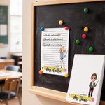 Personlig söt penna tecknad undervisningskaraktär 40 ark anteckningsblock med text Lärarens dag Tillbaka till skolan tacksamhet Födelsedagspresent för lärare