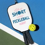 Personalised Lift Is Short Play Pickleball Multicolour Text Design Pickleball Paddle Cover with Name and Hook Game Day Birthday for Pickleball Players