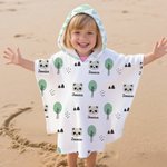 Toalla de playa personalizada con capucha y nombre Fiesta en la piscina Fiesta en la playa Regalo esencial de cumpleaños Día del niño para niños Niñas