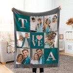 Personalisierte 6 Fotos Collage erste weiche Decke Home Decor Jahrestag Geburtstag Geschenk für Familie Paare