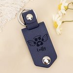 Porte-clés personnalisé en cuir PU avec nom gravé Cadeau de sympathie pour les propriétaires d'animaux de compagnie