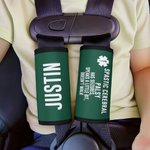 Personalized Multicolour Emergency Alert Carseat Straps with Name and Text Set of 2 Birthday Caring Gift for Allergy Autism Kids Family